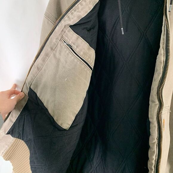 Carhartt Jacket Men's XXL Tall Grey Full Zip Fleece Lined Drawstring Pockets - Picture 10 of 16